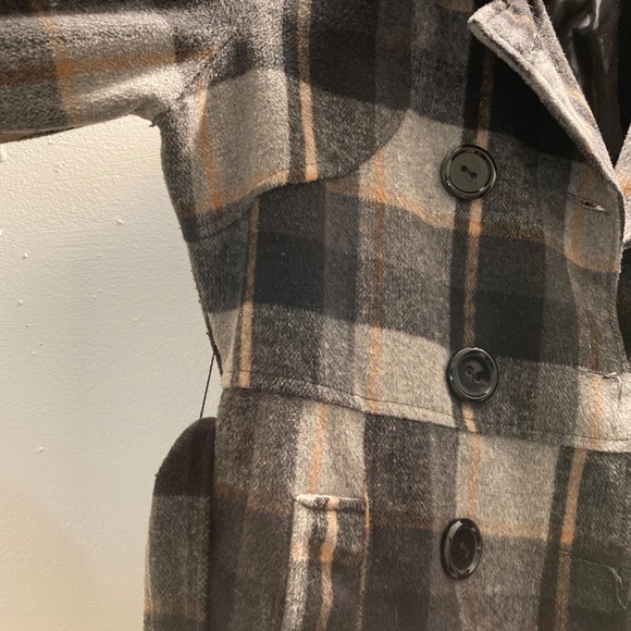 DOTS Plaid Pea Coat Jacket sz M - Picture 10 of 12